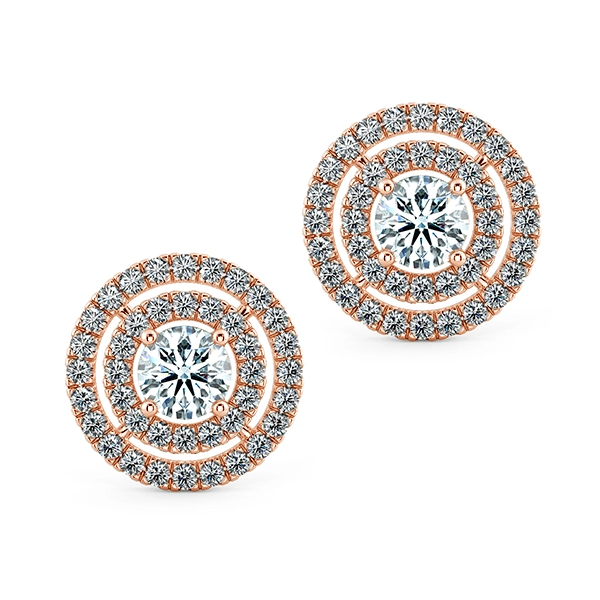 Double Halo Earrings, Gaping Halo Circle BTA2103 1